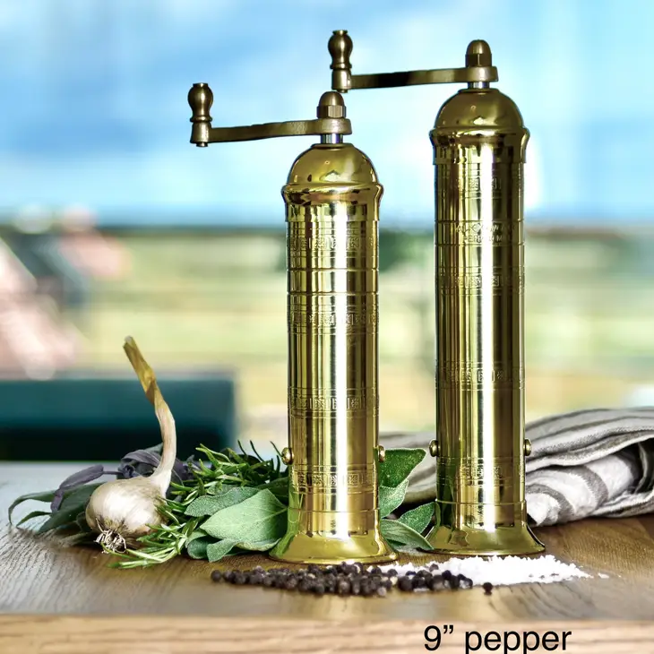 Brass 8 Salt & Pepper Grinders / Pepper Grinder