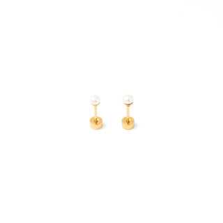 Mini Pearl Stud Earrings - Hypoallergenic, Flat Back