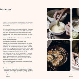 Recipe for fried green tomatoes with step-by-step preparation images.