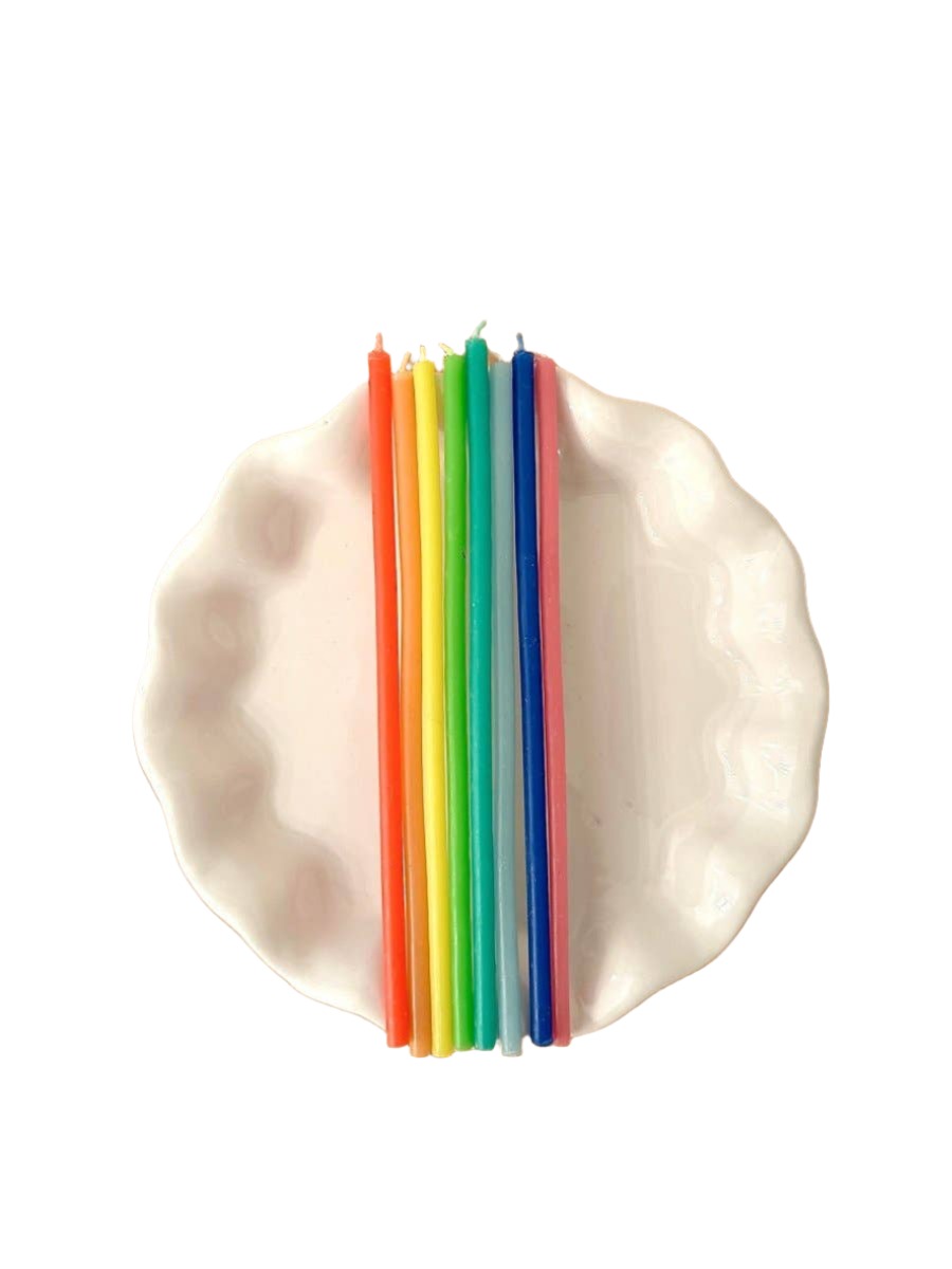 Rainbow Beeswax Birthday Candles, Set of 8 - FORD + ELM