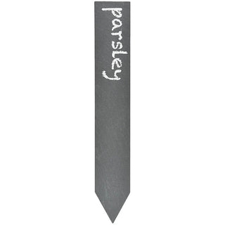 Gray garden flag with 'parsley' text on a white background