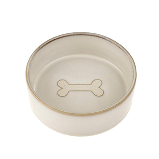 Small Pottery Pet Bowl - White