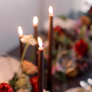 Chestnut Hand Dipped Beeswax Taper Candle 10"