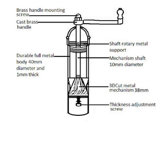 Brass Pepper Mill 7"