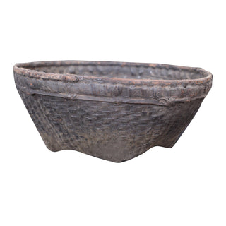 Rustic wooden planter on a white background