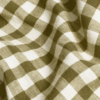 Close-up of green and white checkered fabric
