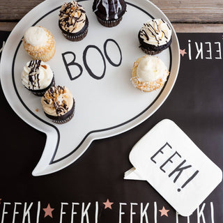 Halloween party with EEK paper napkins.