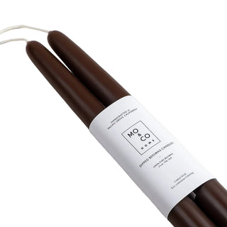 Chestnut Hand Dipped Beeswax Taper Candle 10"