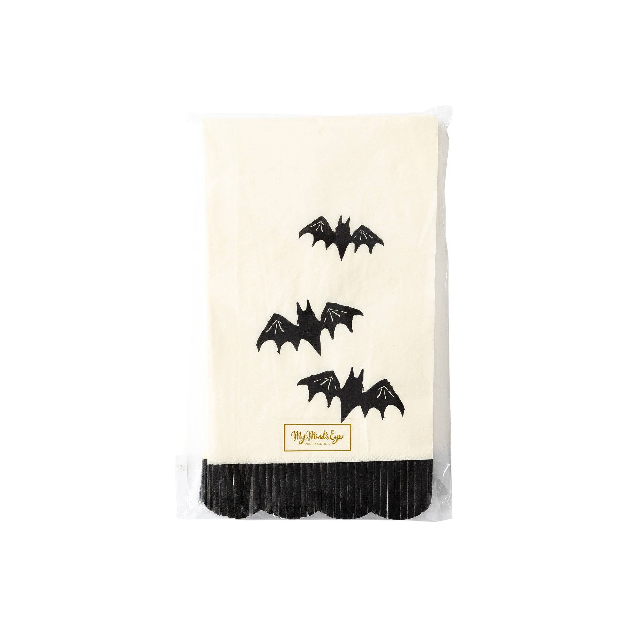 Bats Fringe Scallop Dinner Napkin, 24 Pack