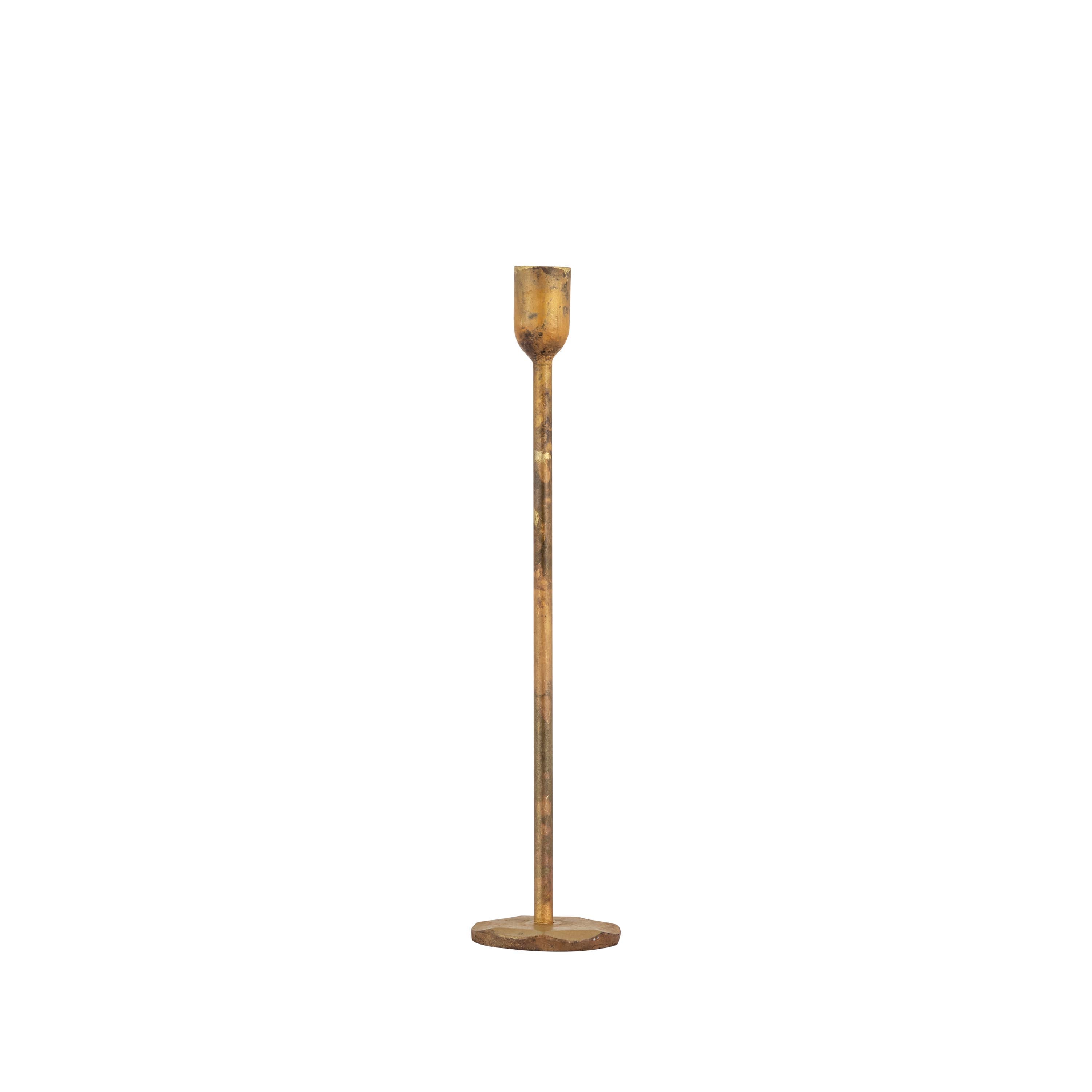 Candle Holder H 10.25" x Dia 2.25" Old Brass