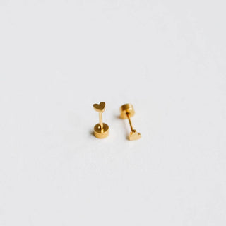 Mini Heart Stud Earrings - Hypoallergenic