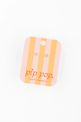 Mini Heart Stud Earrings - Hypoallergenic
