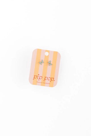 Enamel Butterfly Stud Earrings - Hypoallergenic