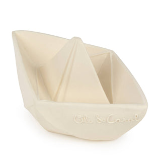 White ceramic boat-shaped object on a white background