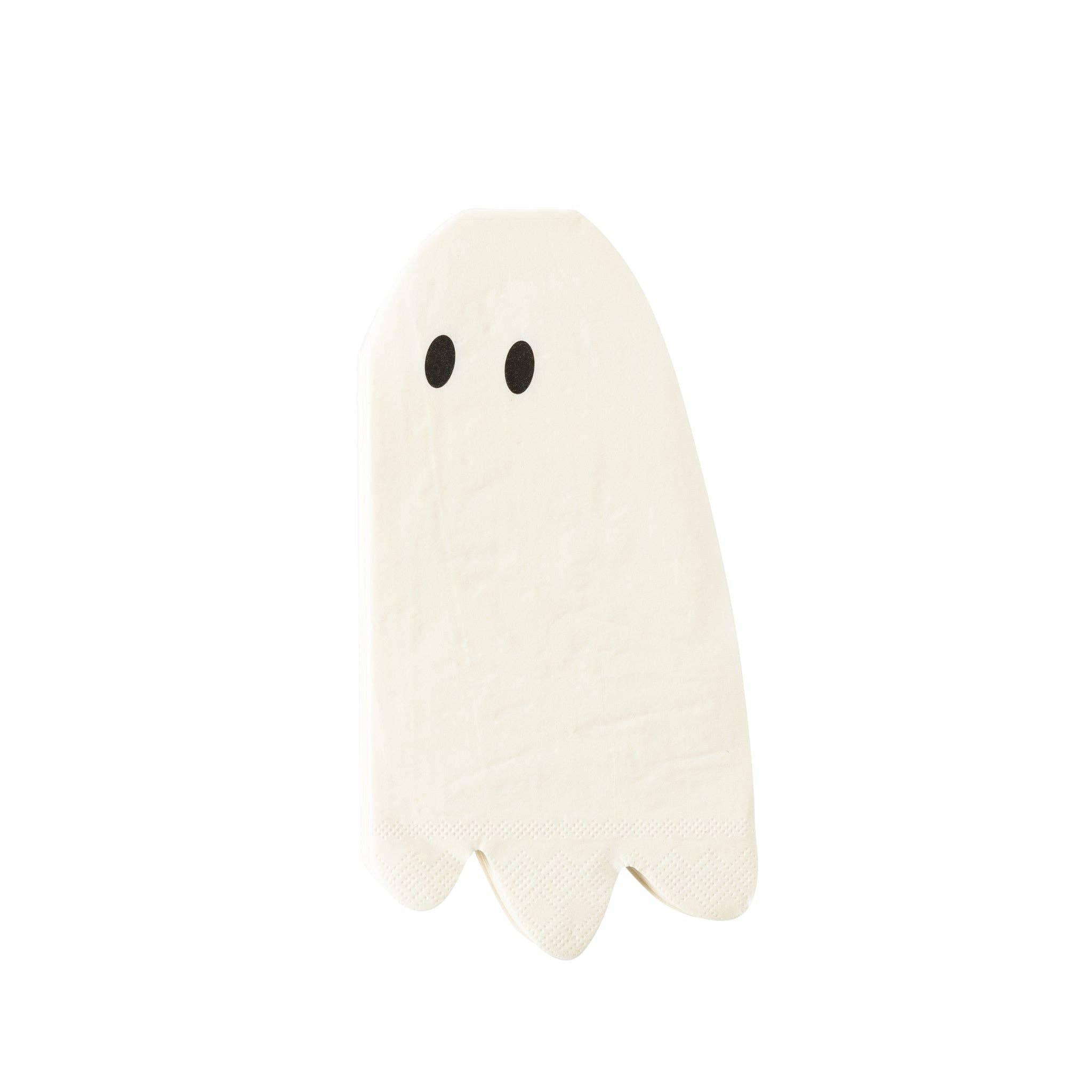 Long Ghost Shaped Paper Dinner Napkin, 32 Pack