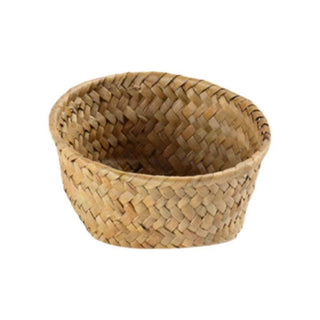 Woven basket on a white background