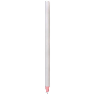 White stylus pen with a pink tip on a white background