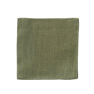 Green fabric square on a white background