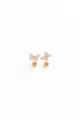 Enamel Butterfly Stud Earrings - Hypoallergenic