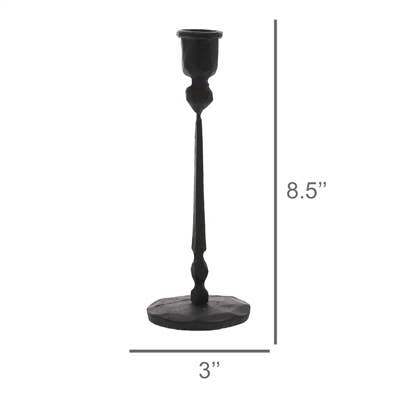 Palermo Taper Candle Holder, Iron - Black - FORD + ELM