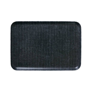 Black rectangular mat on a white background