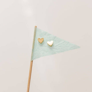 Heart Stud Earrings - Hypoallergenic, Flat Back