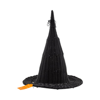 Black witch hat on a white background