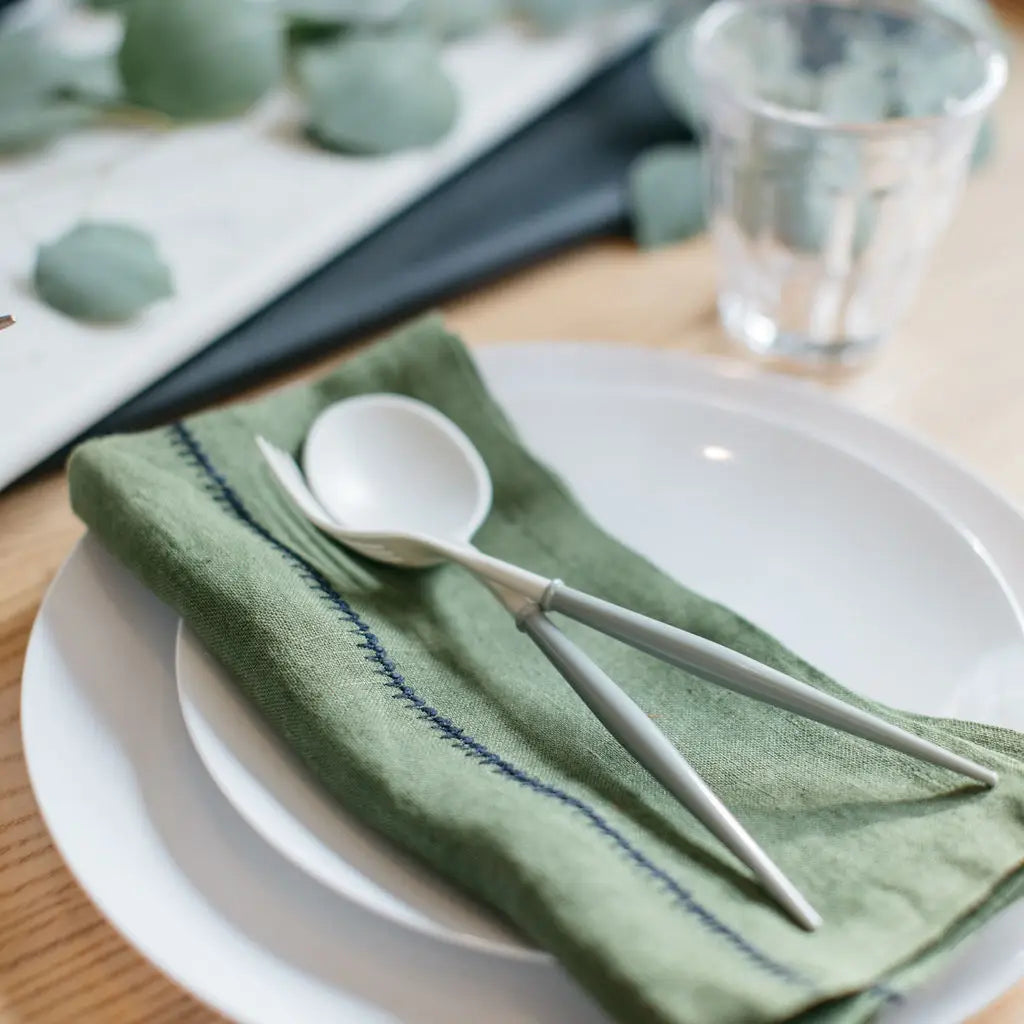 August Stich Linen Napkins, Set of 4 - FORD + ELM