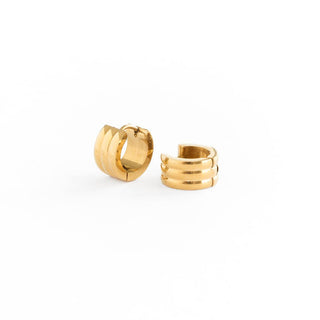 Triple Chunky Hoop Earrings - Hypoallergenic