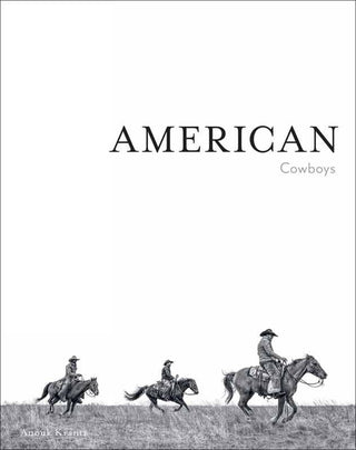 Book cover of 'American Cowboys' with black and white illustrations of cowboys on horseback.