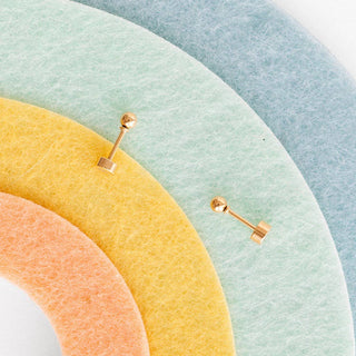 Gold Ball Stud Earrings - Hypoallergenic, Flat Back