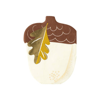 Decorative acorn with a leaf on a white background