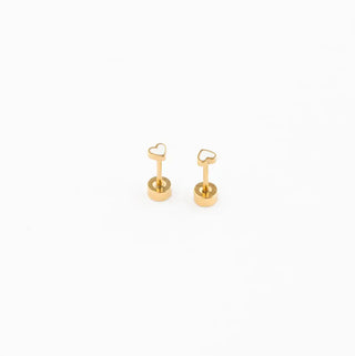 Mini Heart Stud Earrings - Hypoallergenic