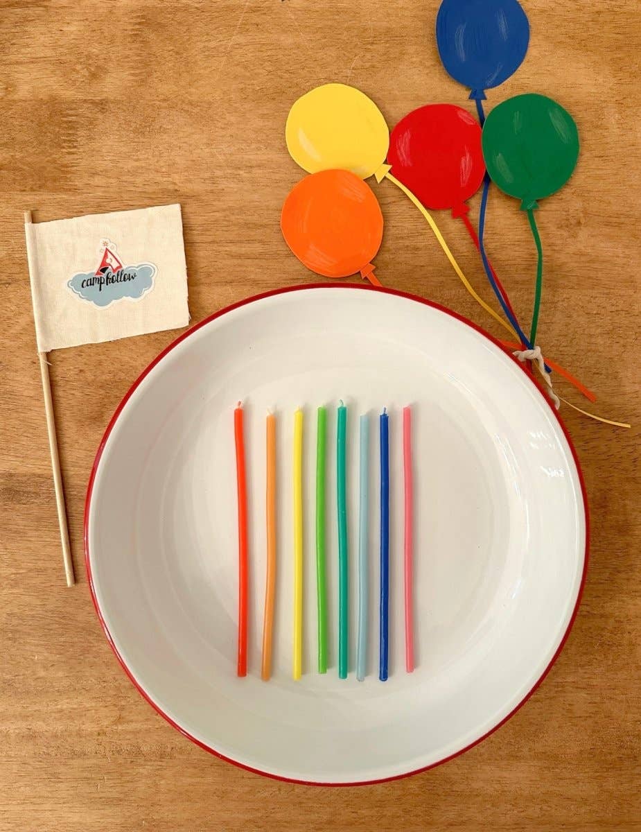 Rainbow Beeswax Birthday Candles, Set of 8 - FORD + ELM