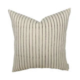Brown Handblock Stripe Pillow Cover  18 x 18