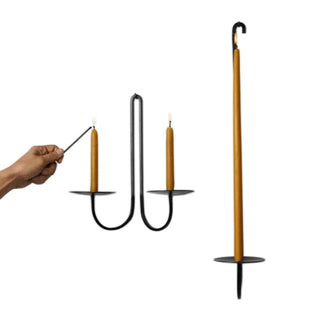 Candle Holder/Sconce - Iron Double