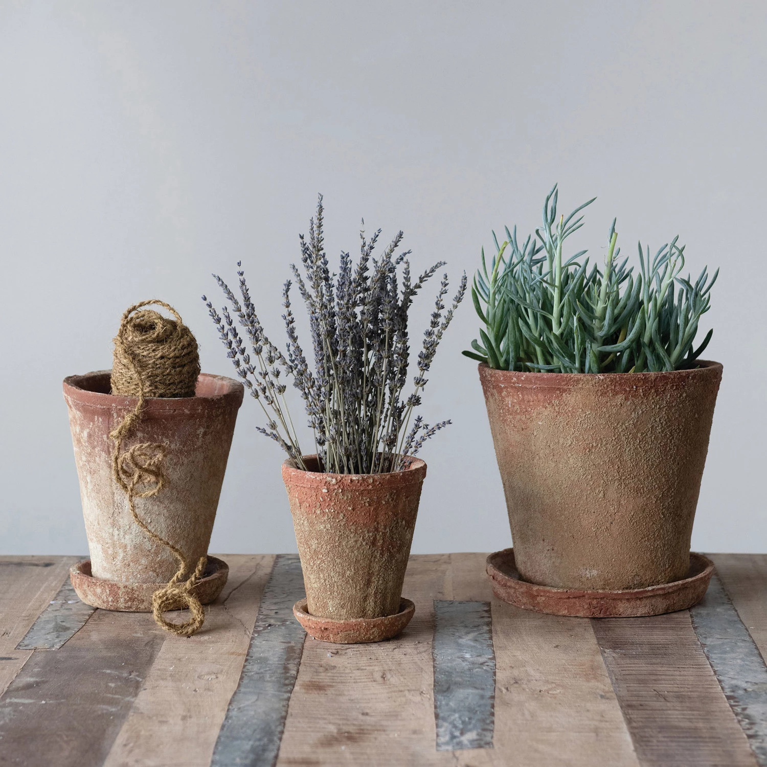 Cement Planter with Saucer -Small - 5 1/4" - FORD + ELM