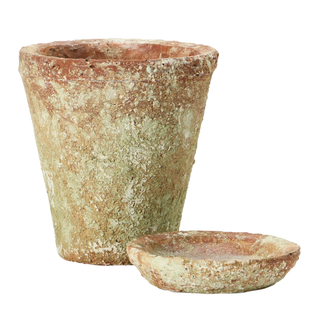 Cement Planter with Saucer -Small - 5 1/4" - FORD + ELM