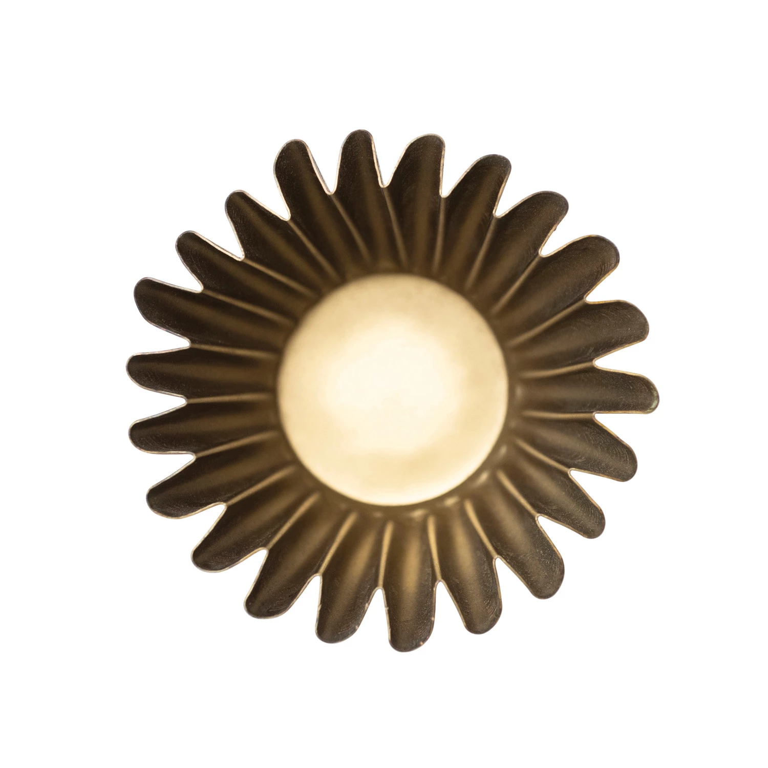 Fluted Metal Planter, Brass Finish - FORD + ELM