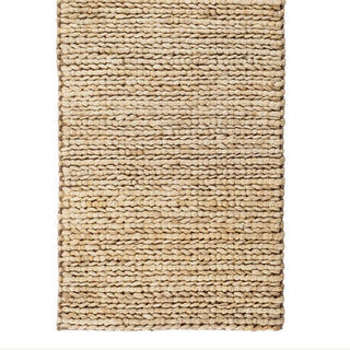 Beige woven rug on a white background
