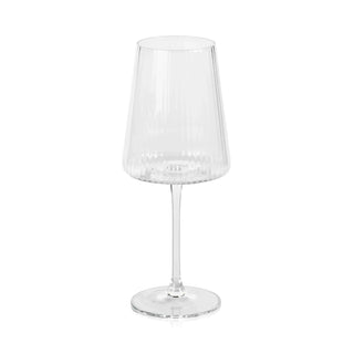 Clear wine glass on a white background