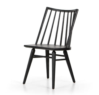 Black wooden chair on a white background