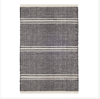 Malta Handwoven 2 x 3 Wool Rug Balck/Ivory