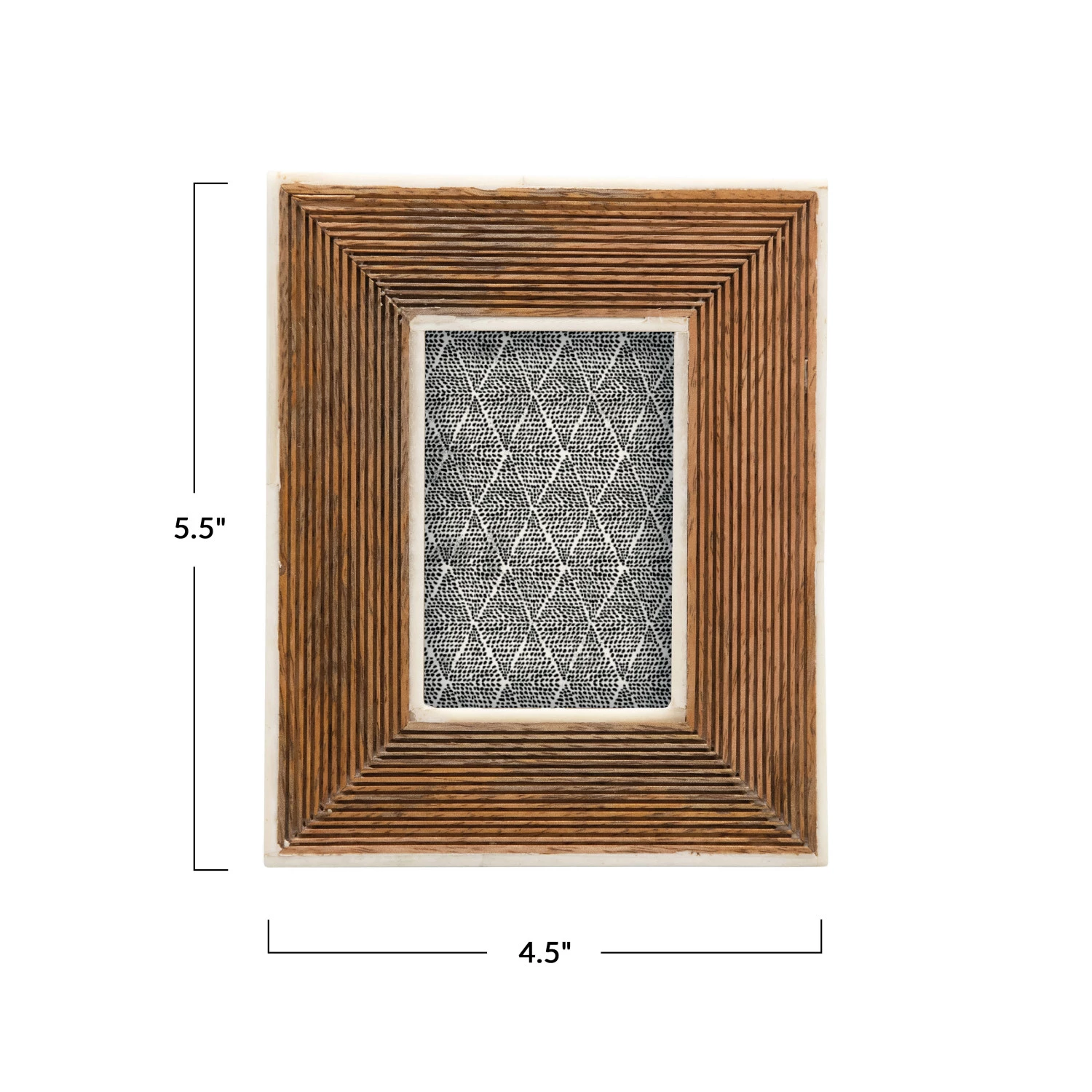 Hand-Carved Photo Frame with Bone Border - FORD + ELM