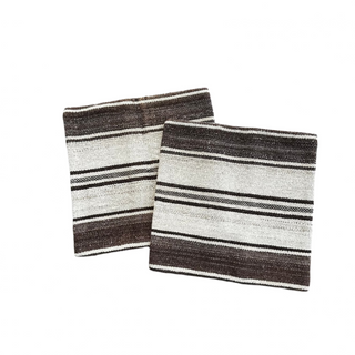 Vintage Kilim Dark Brown Stripe Pillow