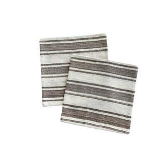 Vintage Kilim Muted Brown Stripe Pillow w/Insert