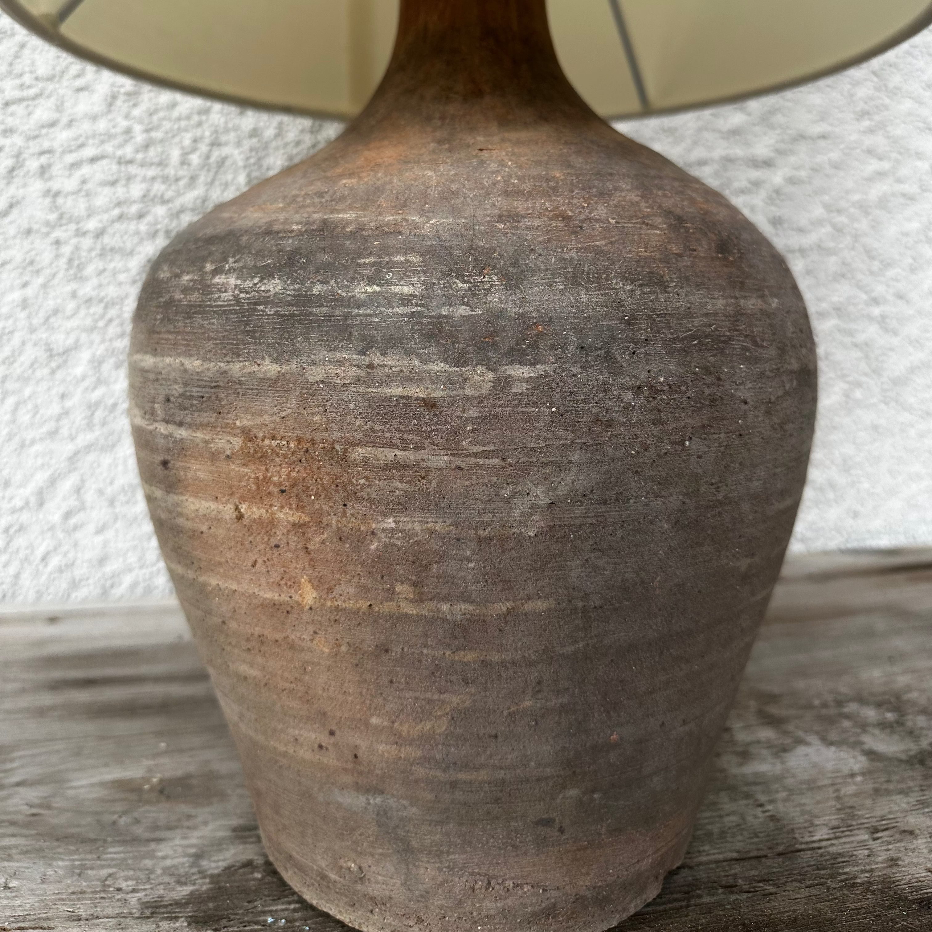 Vintage Clay Rice Wine Bottle Lamp 1