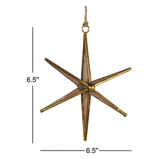 Decorative star-shaped object with dimensions on a white background