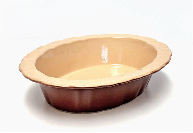 Oval Pie Dish Large - Brown