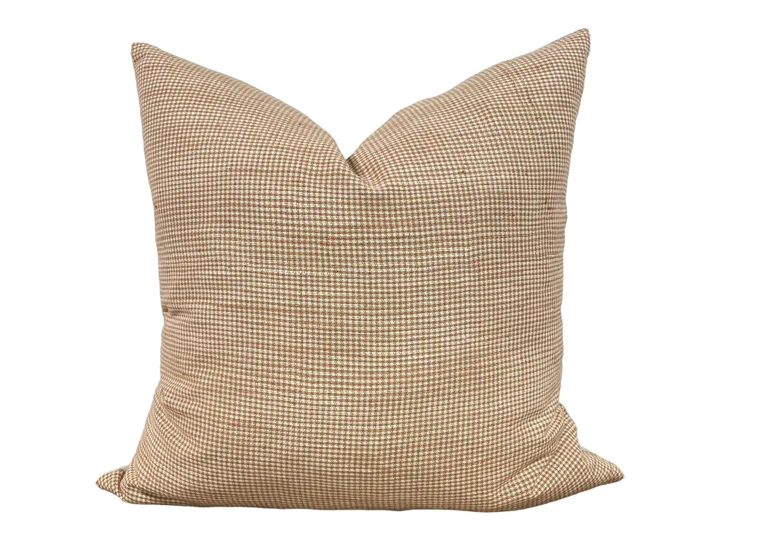 Pillow - Brown Rust and Cream Pillow Cover - 20X20